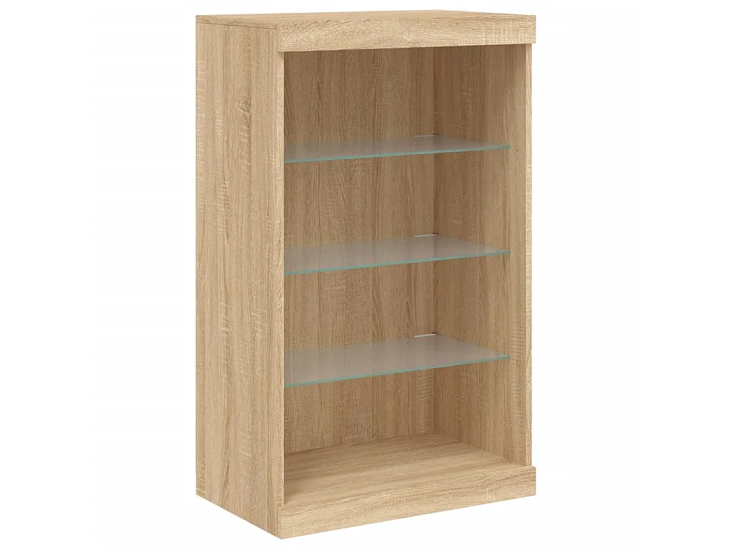 Aparador com luzes LED 181,5x37x100 cm carvalho sonoma