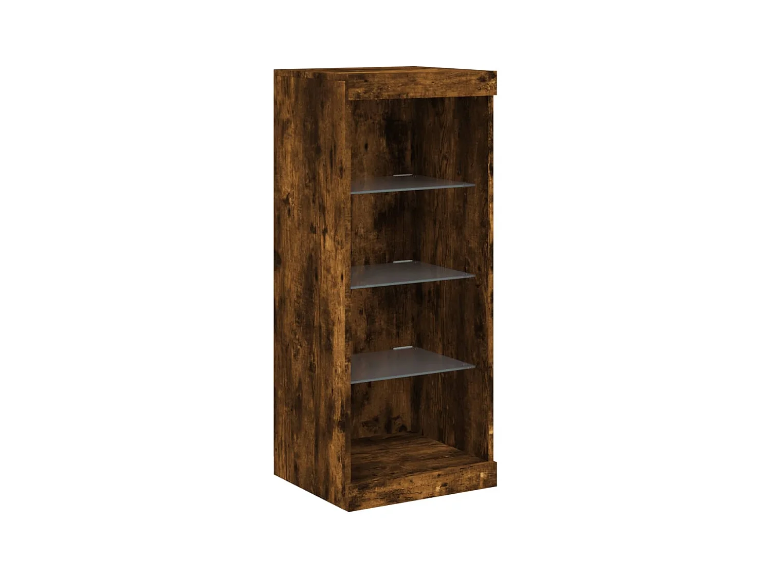 Dressoirs met LED-verlichting 3 st bewerkt hout gerookt eiken