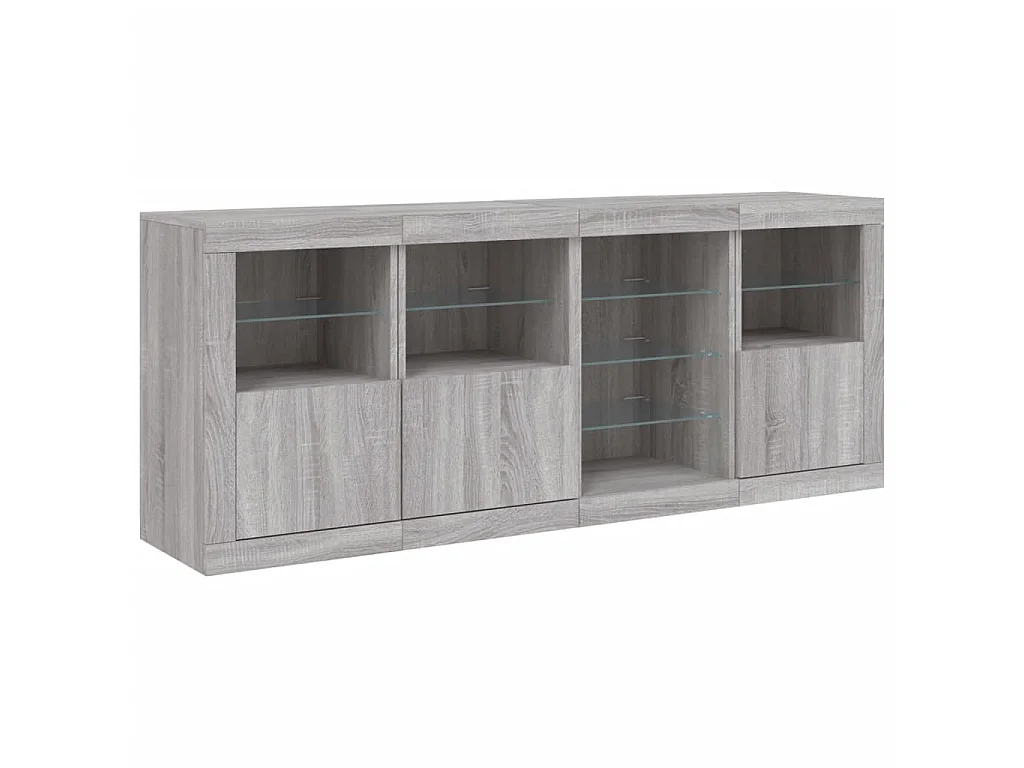 Sideboard mit LED-Leuchten Grau Sonoma 164x37x67 cm