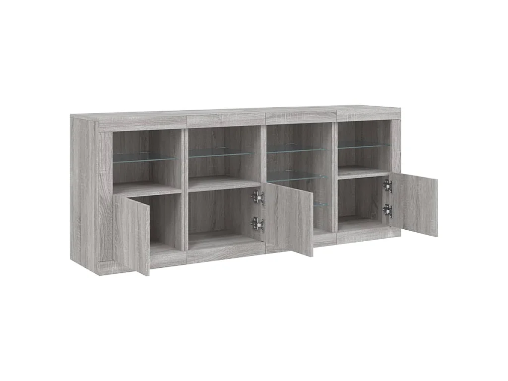 Sideboard mit LED-Leuchten Grau Sonoma 164x37x67 cm