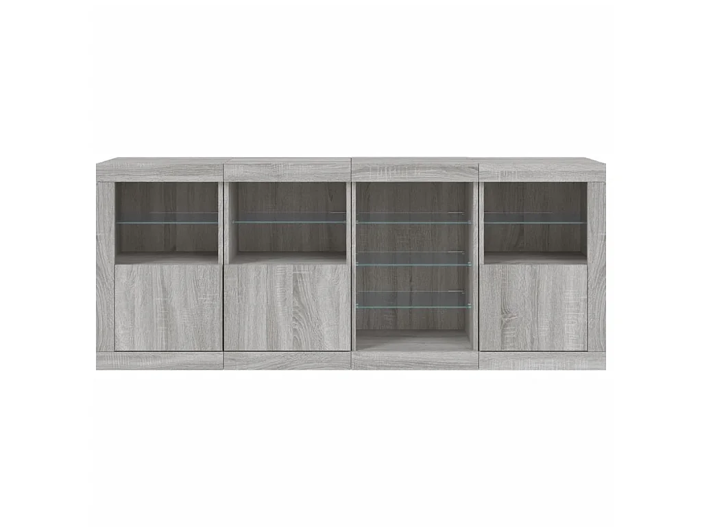 Sideboard mit LED-Leuchten Grau Sonoma 164x37x67 cm