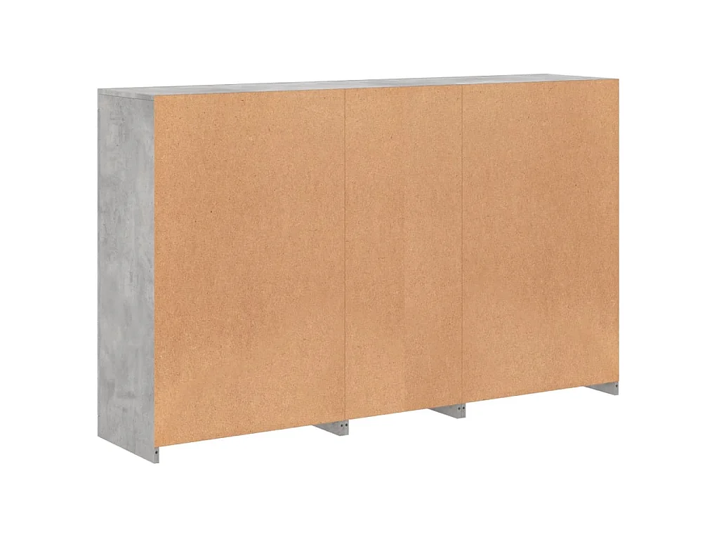 Buffet avec lumières LED gris béton 162x37x100 cm