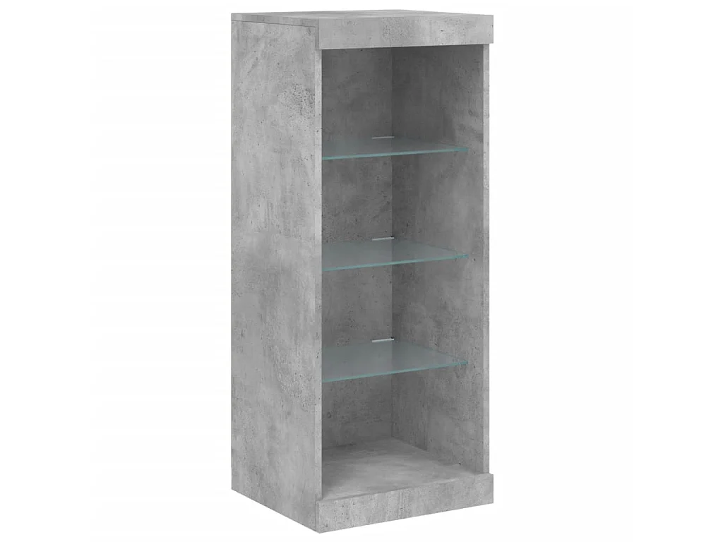 Buffet avec lumières LED gris béton 162x37x100 cm