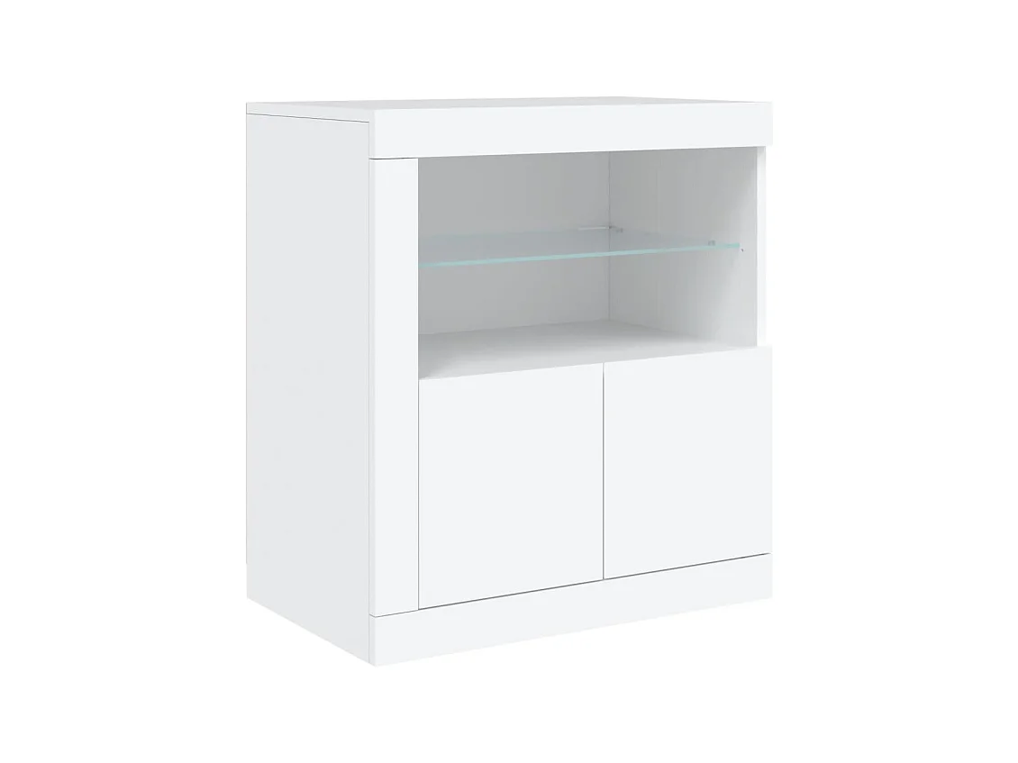 Aparador com luzes LED 202x37x67 cm branco