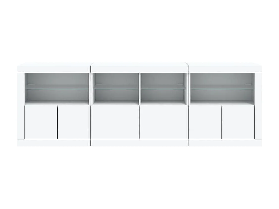 Sideboard mit LED-Leuchten Weiß 202x37x67 cm