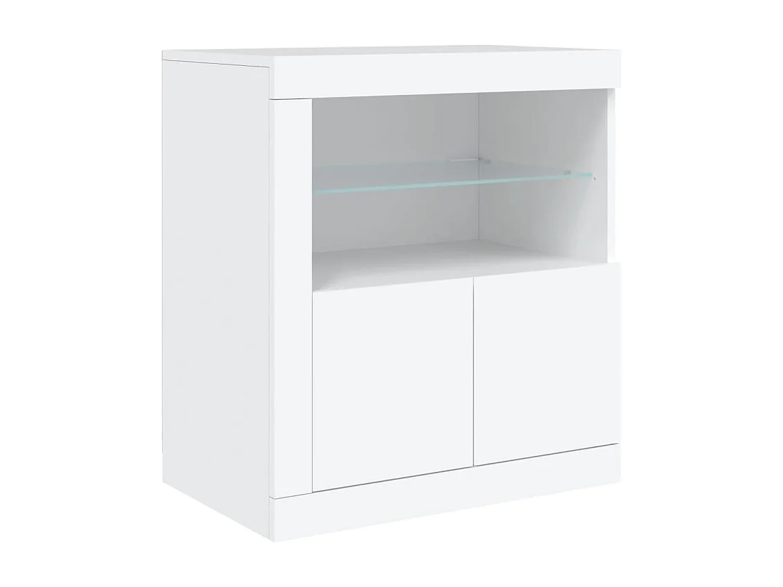Sideboard mit LED-Leuchten Weiß 202x37x67 cm