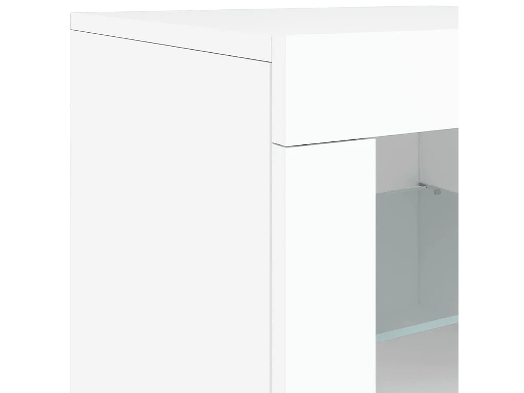 Sideboard mit LED-Leuchten Weiß 202x37x67 cm
