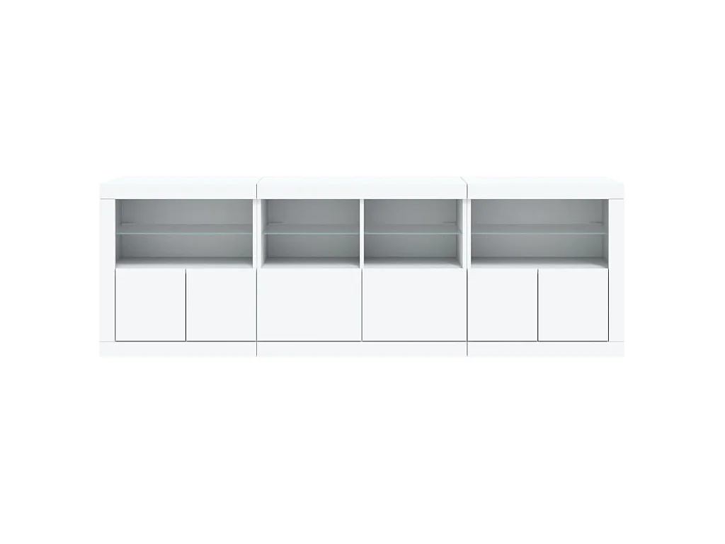 Buffet avec lumières LED blanc 202x37x67 cm