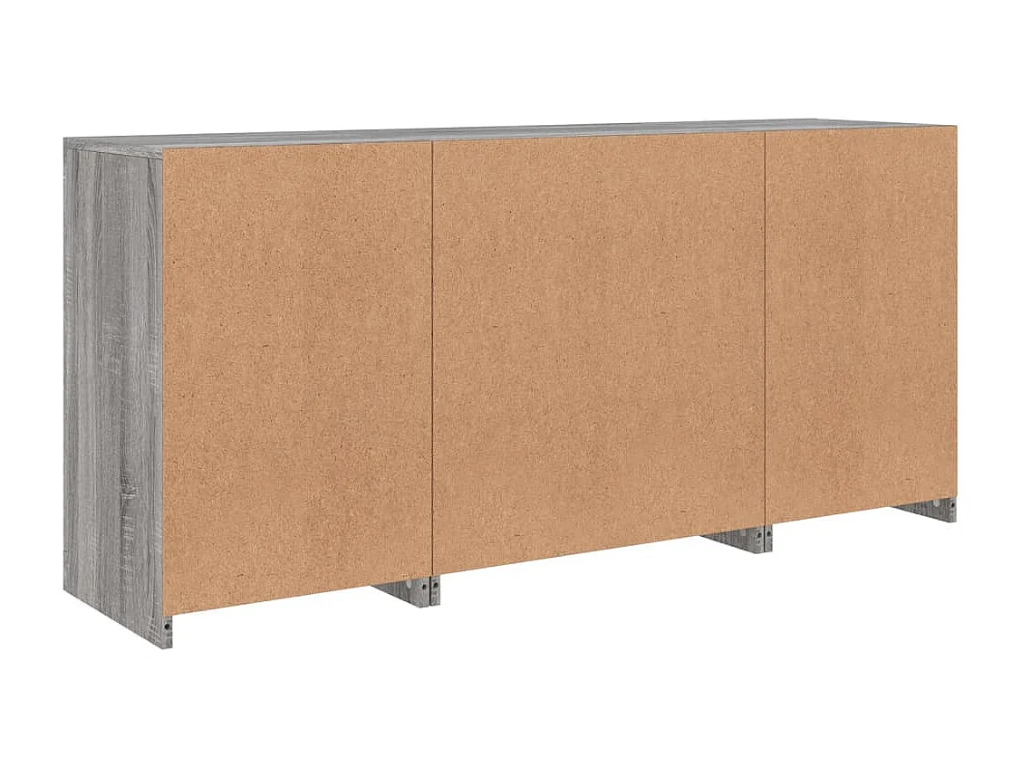Sideboard mit LED-Leuchten Grau Sonoma 142,5x37x67 cm