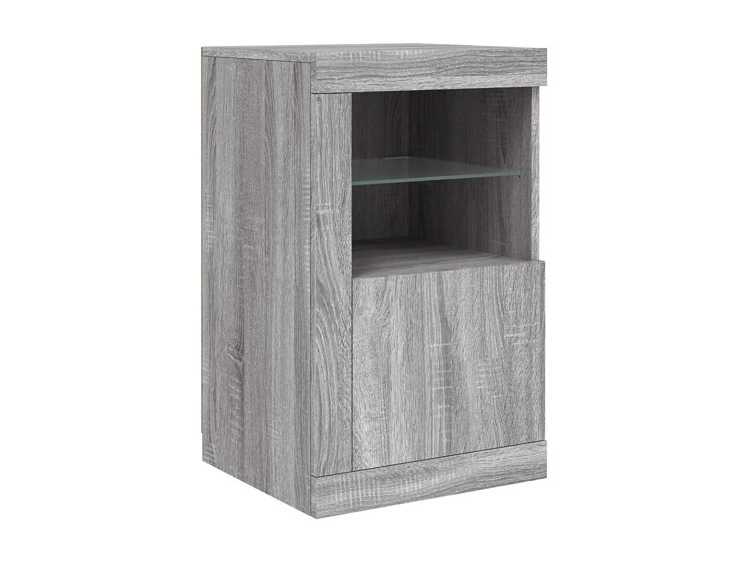 Sideboard mit LED-Leuchten Grau Sonoma 142,5x37x67 cm