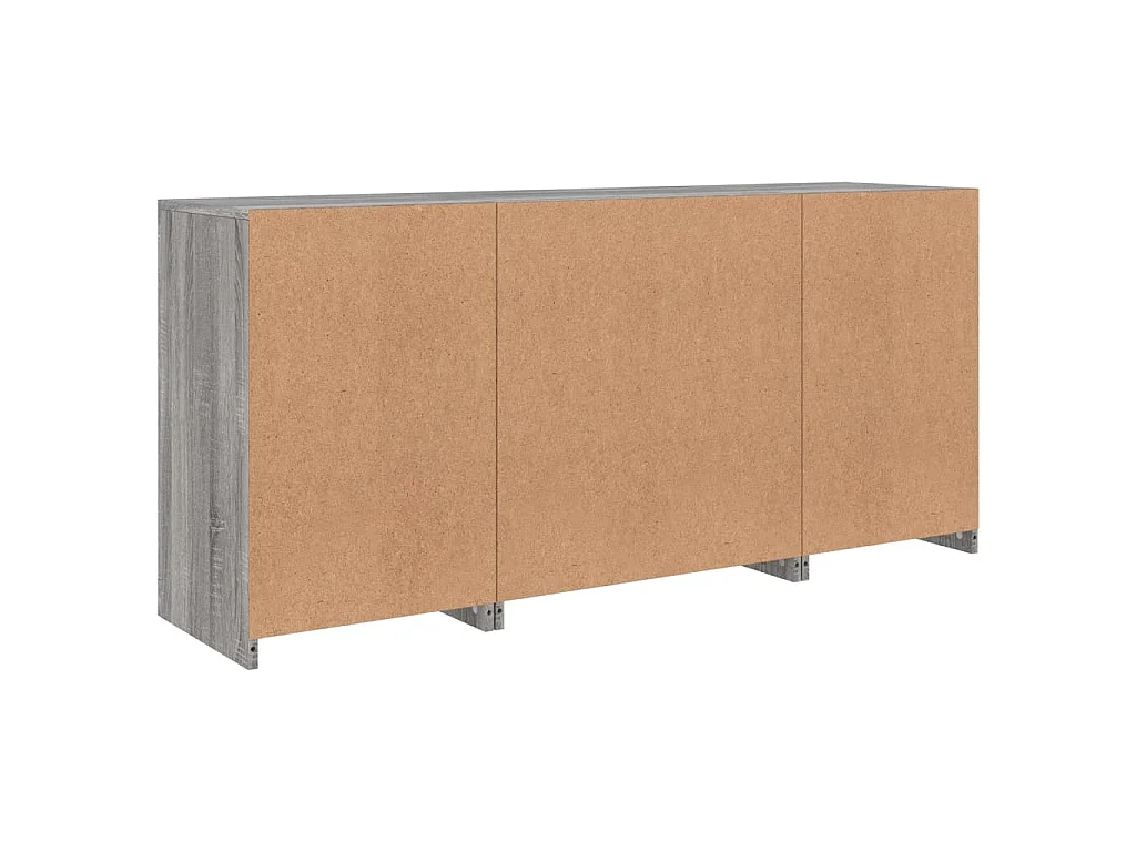 Dressoir met LED-verlichting 142,5x37x67 cm grijs sonoma