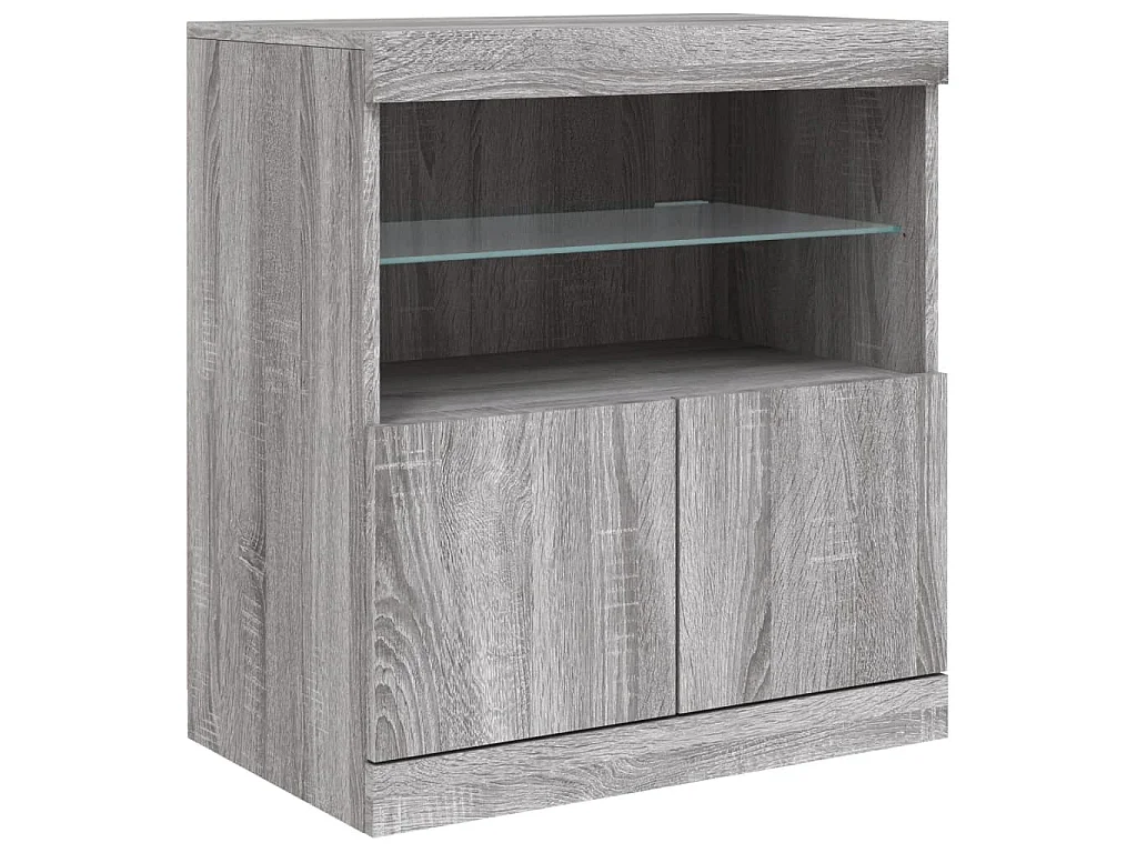 Dressoir met LED-verlichting 142,5x37x67 cm grijs sonoma
