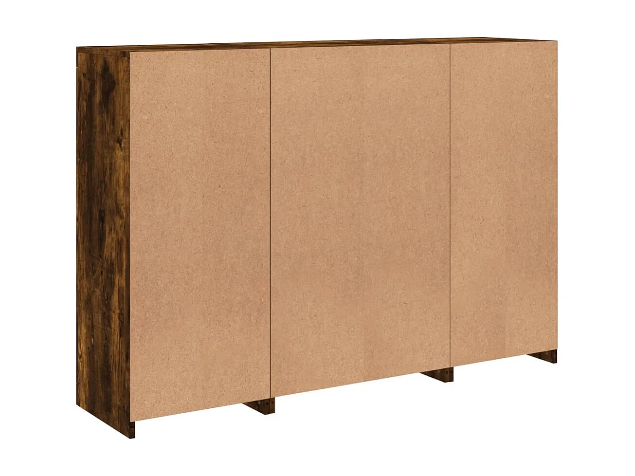 Sideboards mit LED-Leuchten 3 Stk. Räuchereiche Holzwerkstoff
