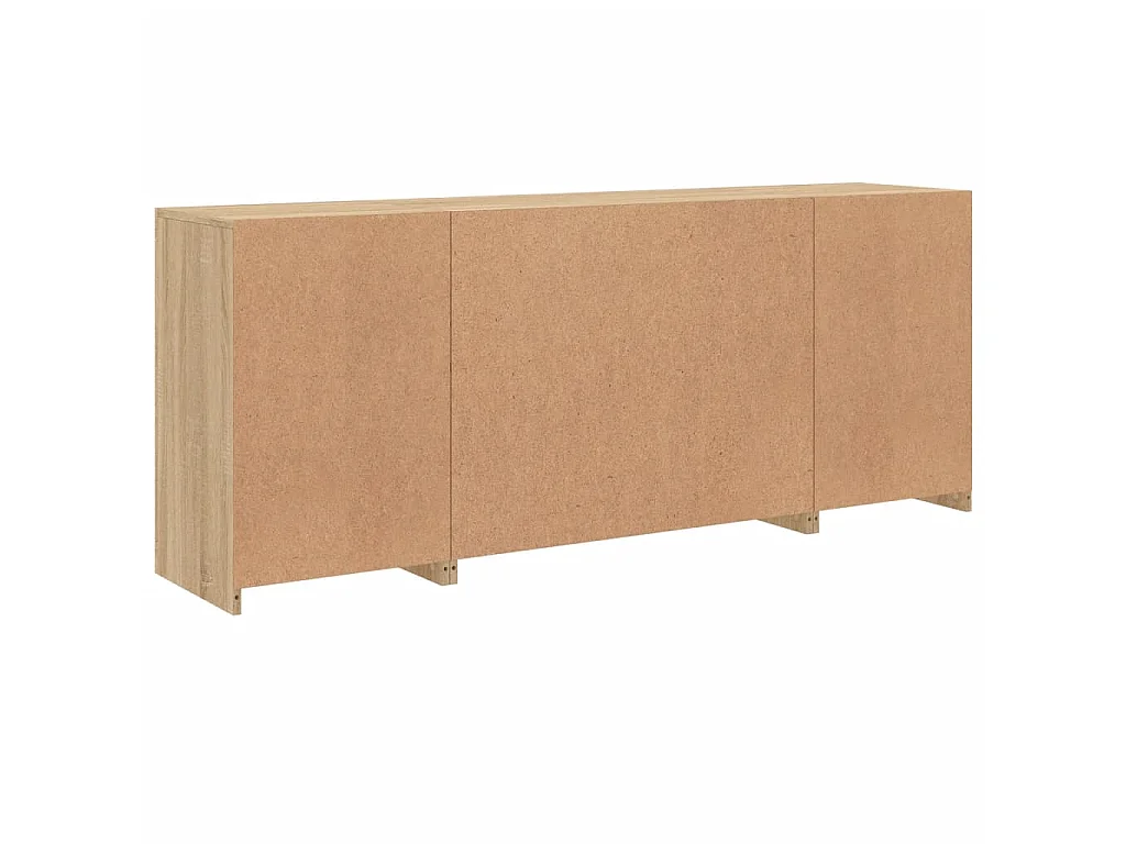 Buffet avec lumières LED chêne sonoma 163x37x67 cm