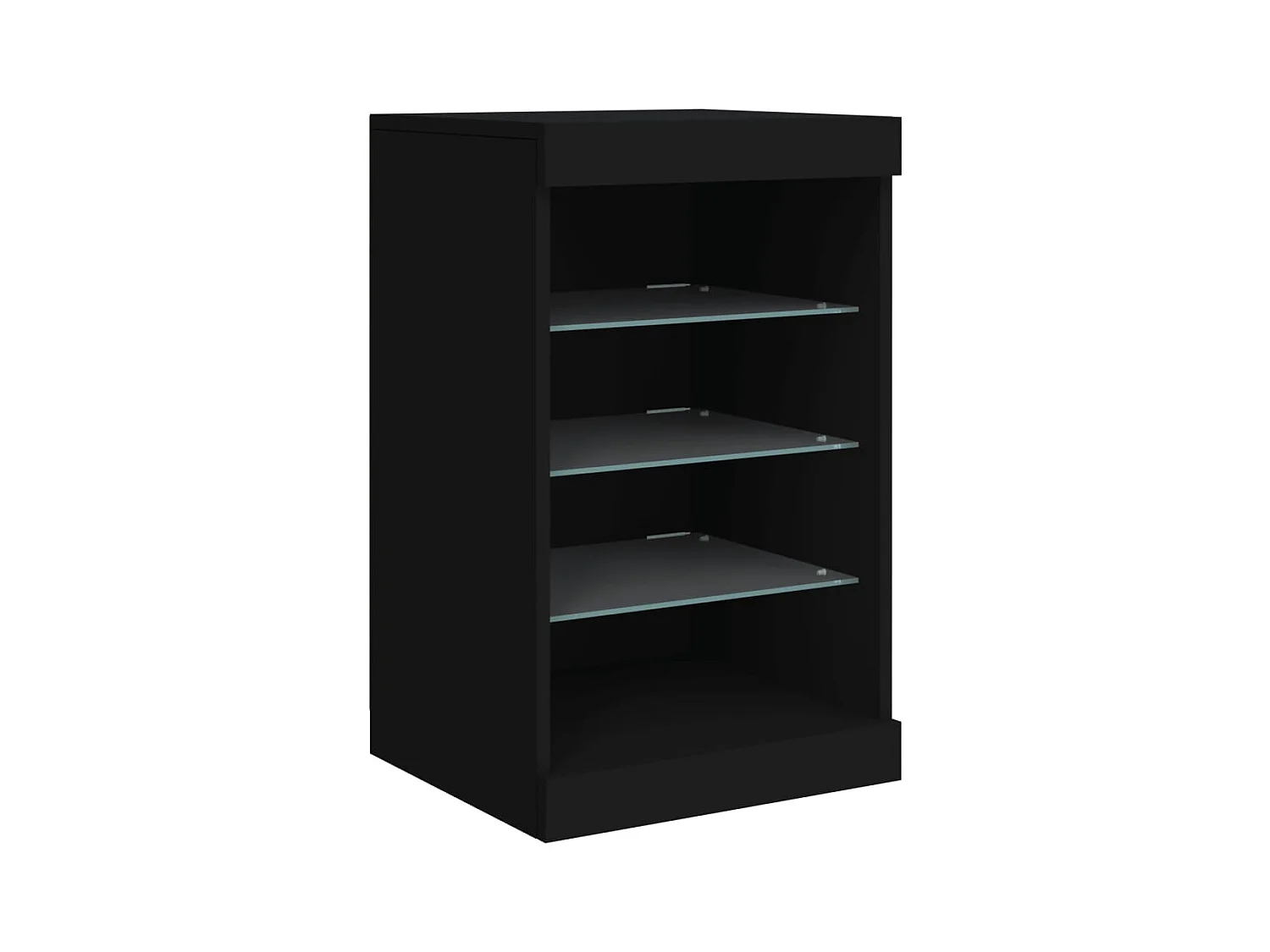 Buffet avec lumières LED noir 123x37x67 cm