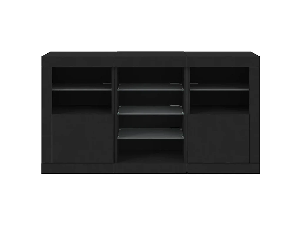 Sideboard mit LED-Leuchten Schwarz 123x37x67 cm