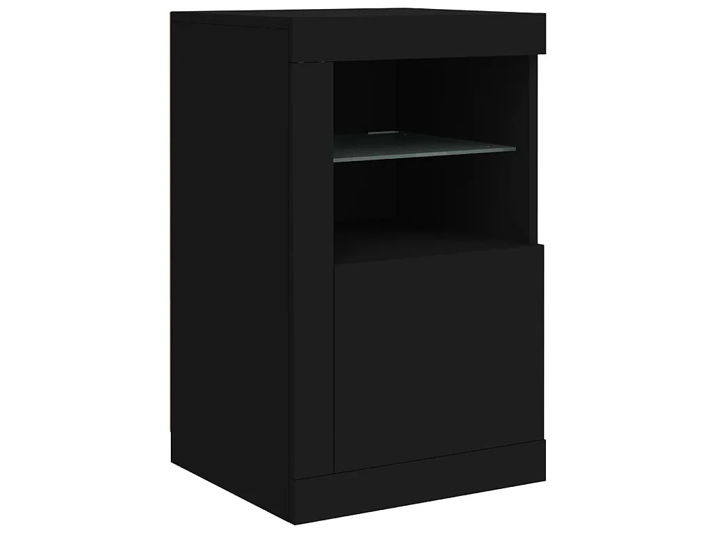 Sideboard mit LED-Leuchten Schwarz 123x37x67 cm