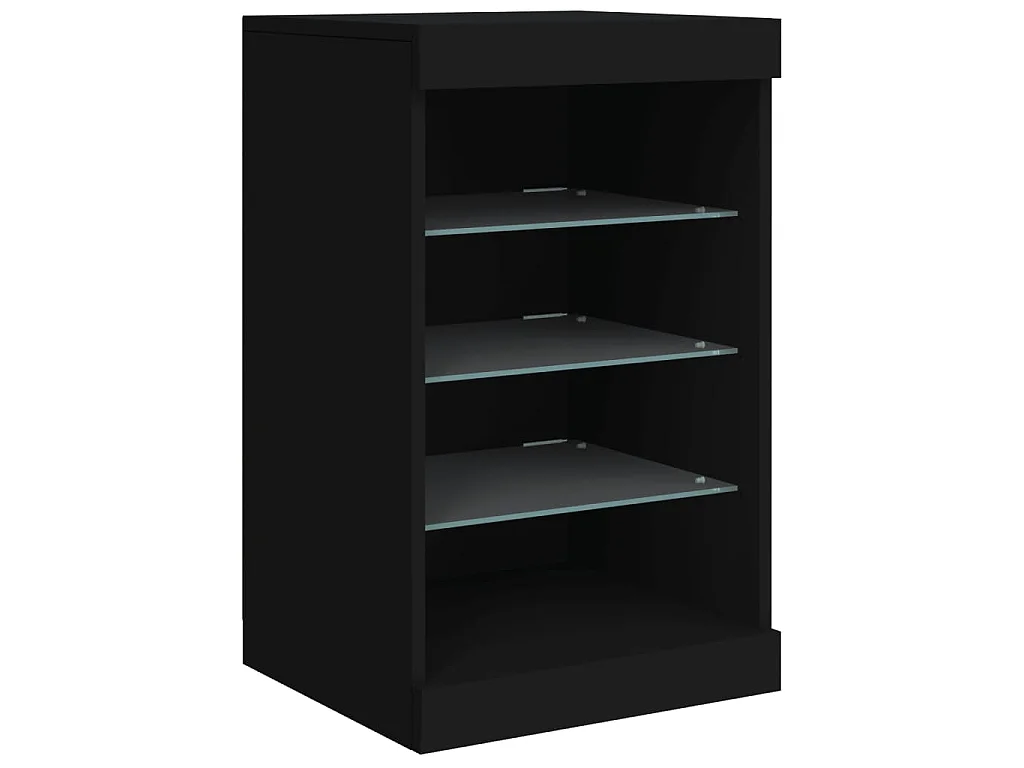 Sideboard mit LED-Leuchten Schwarz 123x37x67 cm