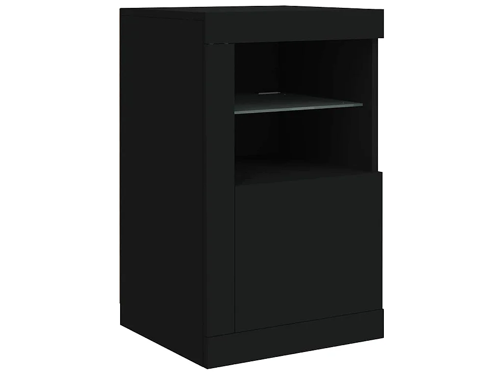 Buffet avec lumières LED noir 123x37x67 cm