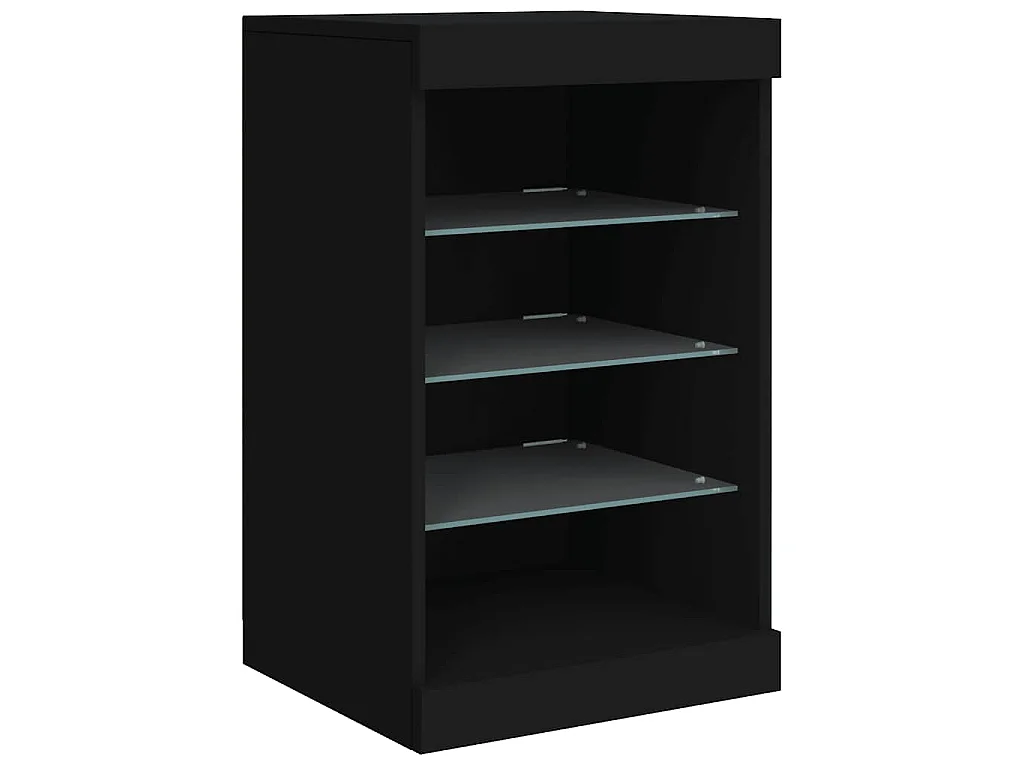 Buffet avec lumières LED noir 123x37x67 cm