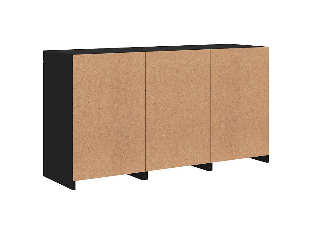Buffet avec lumières LED noir 123x37x67 cm
