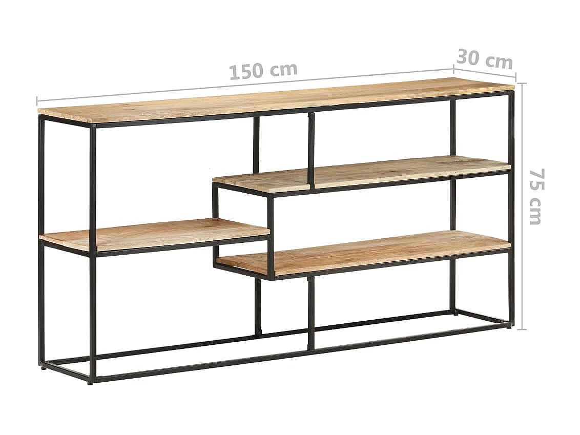 Sideboard 150x30x75 cm Raues Mangoholz