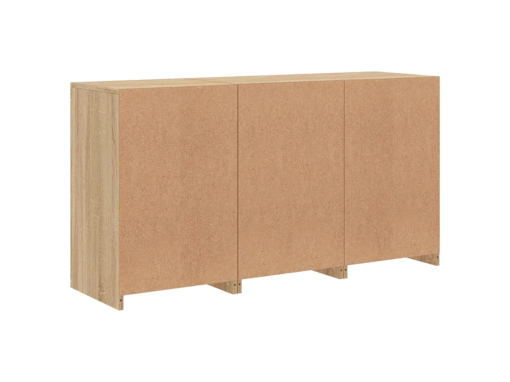 Buffet avec lumières LED chêne sonoma 123x37x67 cm