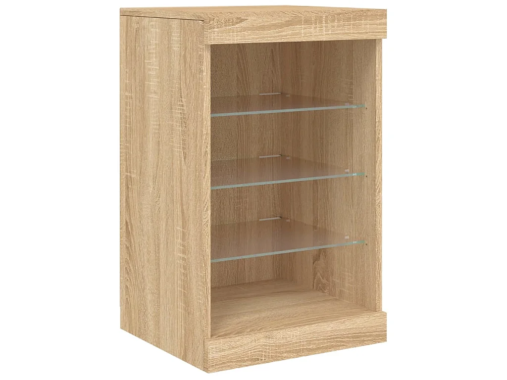 Buffet avec lumières LED chêne sonoma 123x37x67 cm