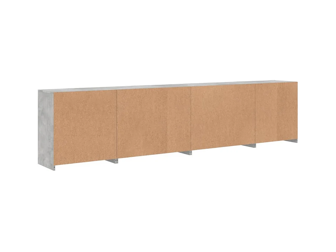 Sideboard mit LED-Leuchten Betongrau 283x37x67 cm