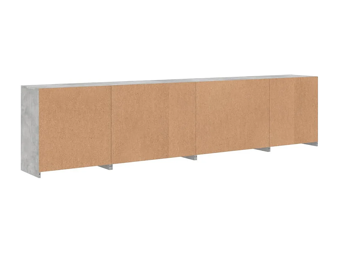 Credenza con Luci LED Grigio Cemento 283x37x67 cm