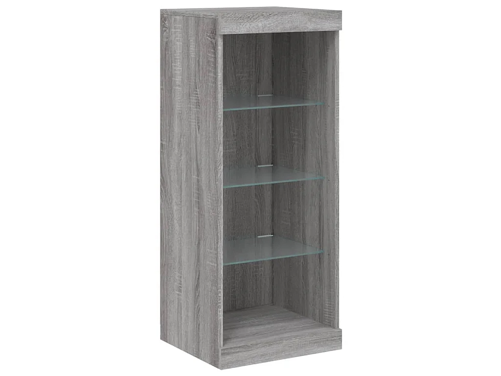 Buffet avec lumières LED sonoma gris 162x37x100 cm