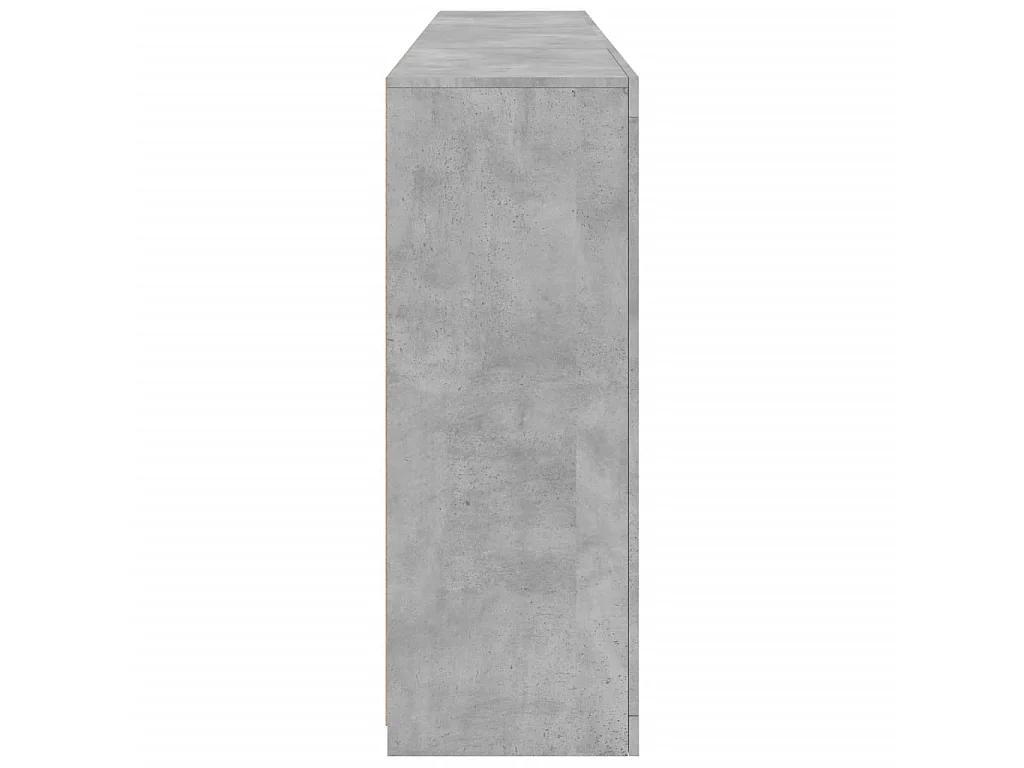 Buffet avec lumières LED gris béton 202x37x100 cm
