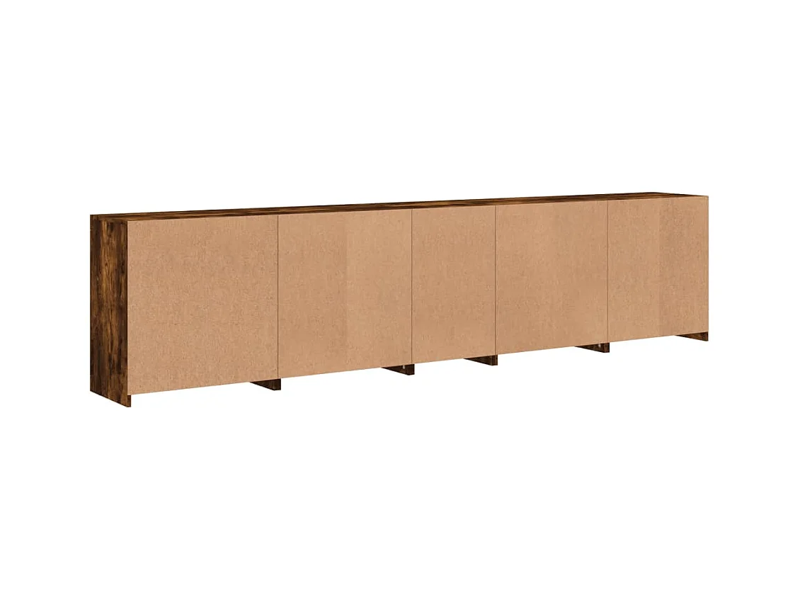 Sideboard mit LED-Leuchten Räuchereiche 283x37x67 cm