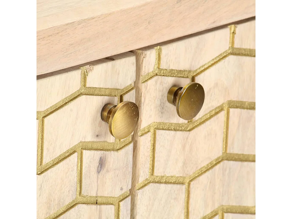 Aparador 120x30x75 cm madeira de mangueira maciça dourado