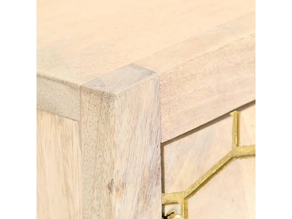 Aparador 120x30x75 cm madeira de mangueira maciça dourado
