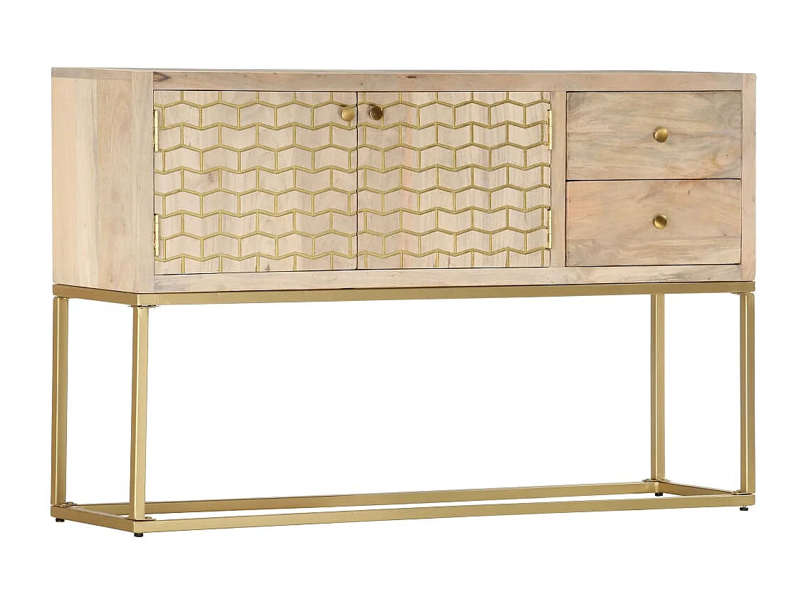 Aparador 120x30x75 cm madeira de mangueira maciça dourado