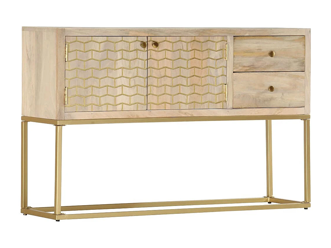 Aparador 120x30x75 cm madeira de mangueira maciça dourado