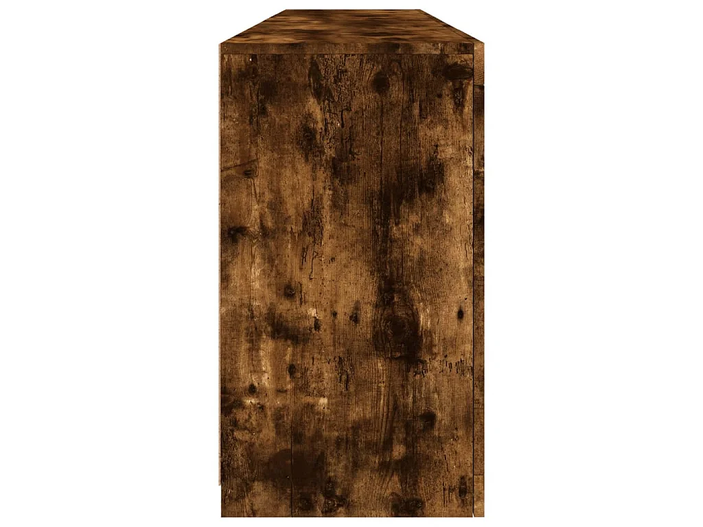 Buffet avec lumières LED chêne fumé 164x37x67 cm