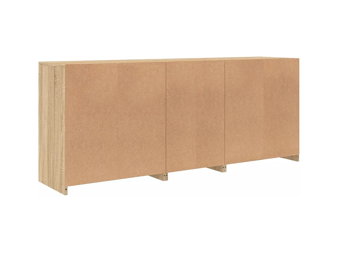 Credenza con Luci LED Rovere Sonoma 162x37x67 cm