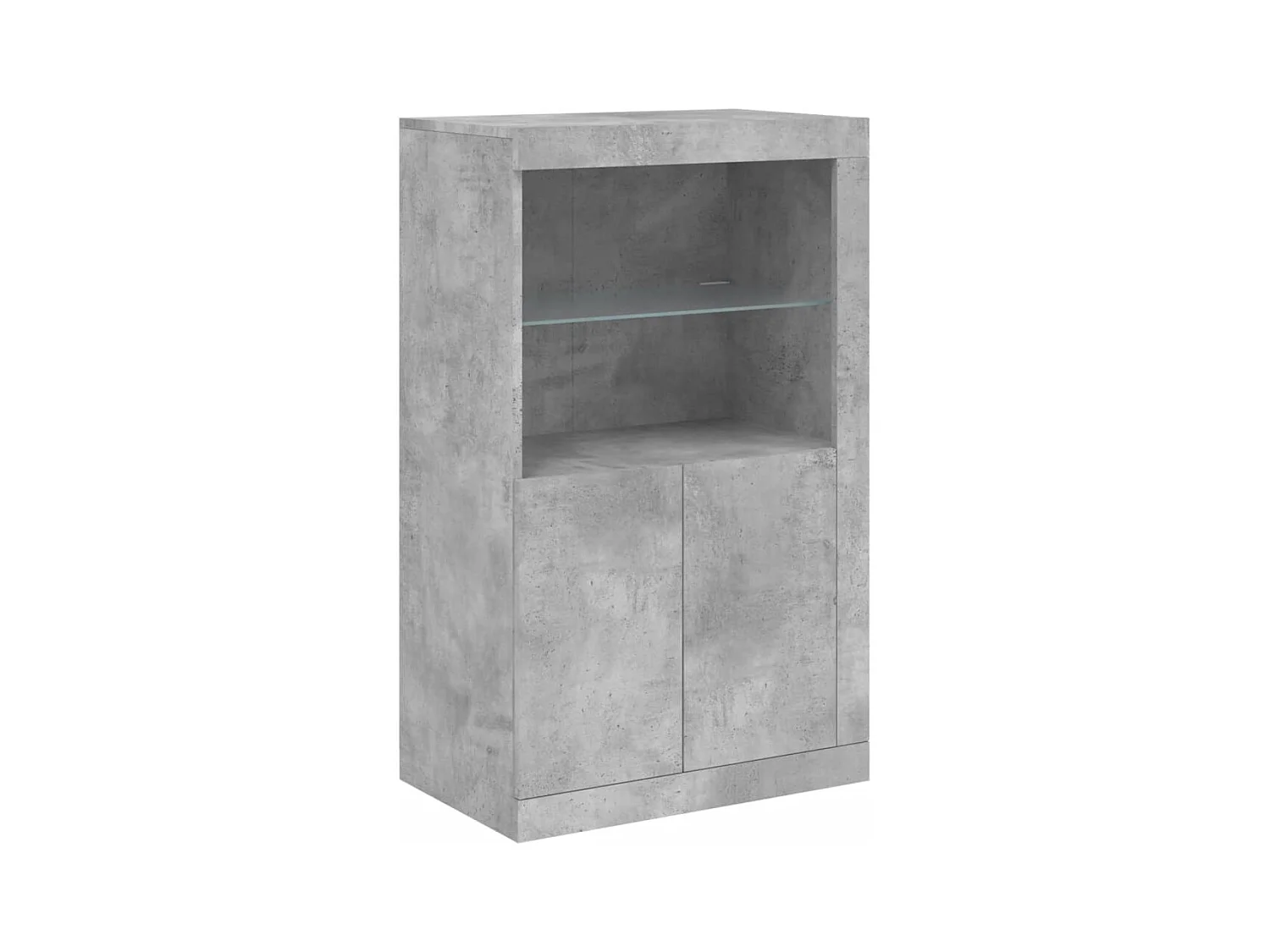 Aparador com luzes LED 181,5x37x100 cm cinzento cimento