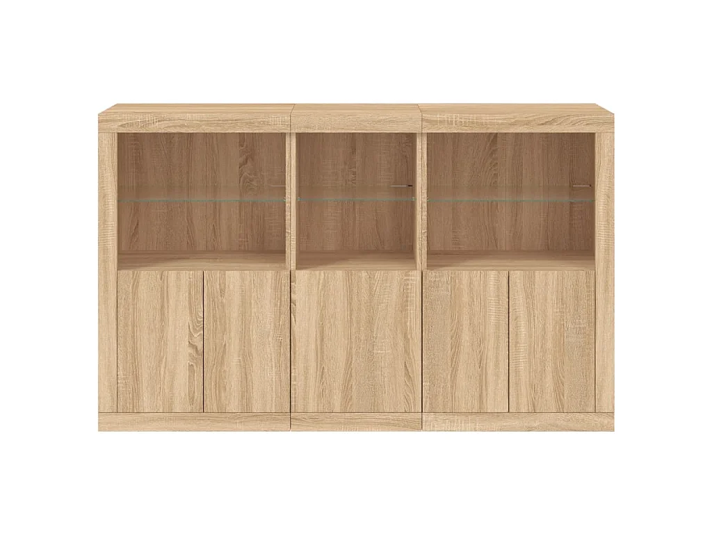 Aparador com luzes LED 162x37x100 cm carvalho sonoma