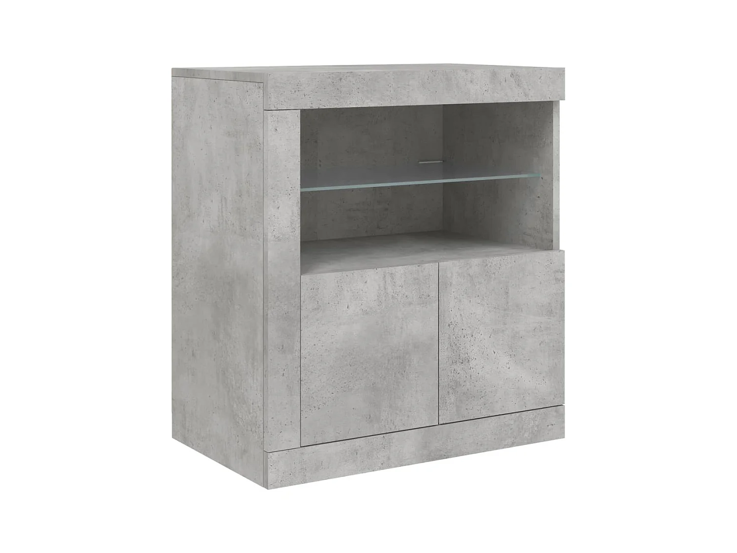 Buffet avec lumières LED gris béton 202x37x67 cm
