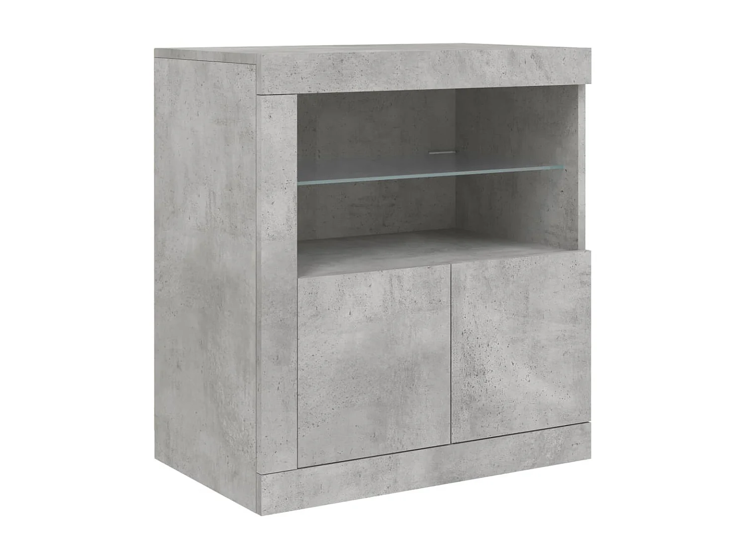 Credenza con Luci LED Grigio Cemento 202x37x67 cm