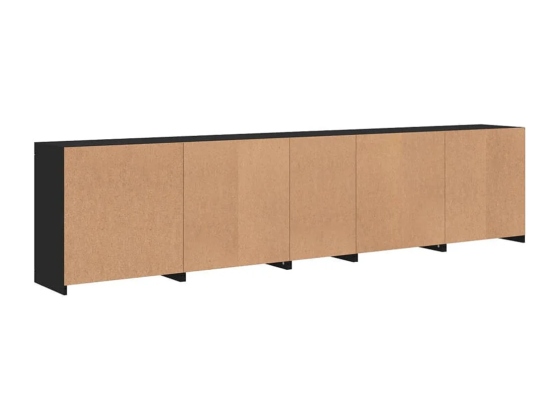 Dressoir met LED-verlichting 283x37x67 cm zwart