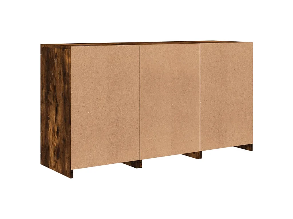Sideboard mit LED-Leuchten Räuchereiche 123x37x67 cm