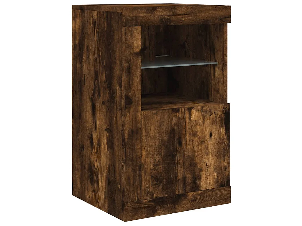 Sideboard mit LED-Leuchten Räuchereiche 123x37x67 cm