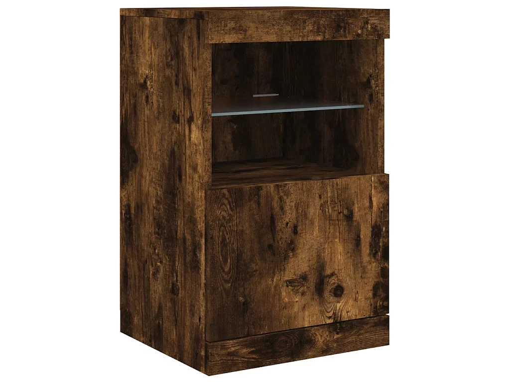 Sideboard mit LED-Leuchten Räuchereiche 123x37x67 cm