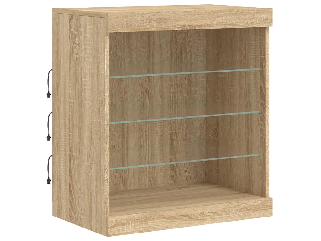 Buffet avec lumières LED chêne sonoma 142,5x37x67 cm