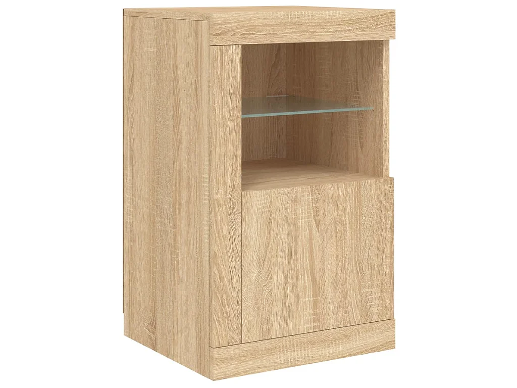 Sideboard mit LED-Leuchten Sonoma-Eiche 142,5x37x67 cm