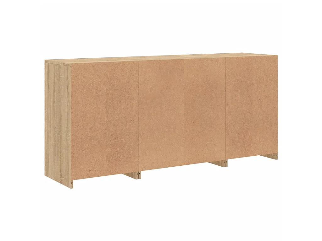 Sideboard mit LED-Leuchten Sonoma-Eiche 142,5x37x67 cm